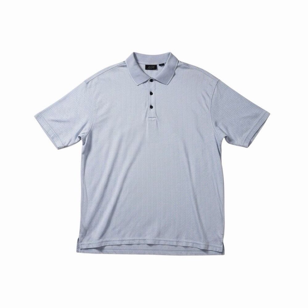 Tasso Elba Golf Polo Shirt Striped Knit Blue White M